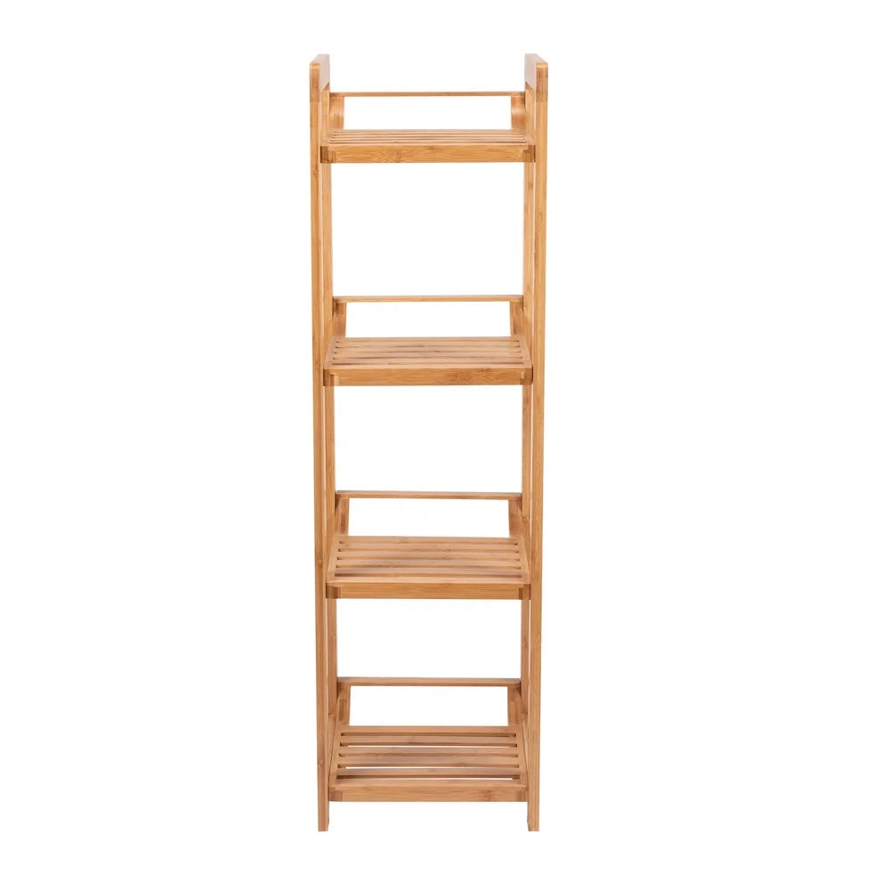 Bamboo Shelving Tower Freestanding Organizer