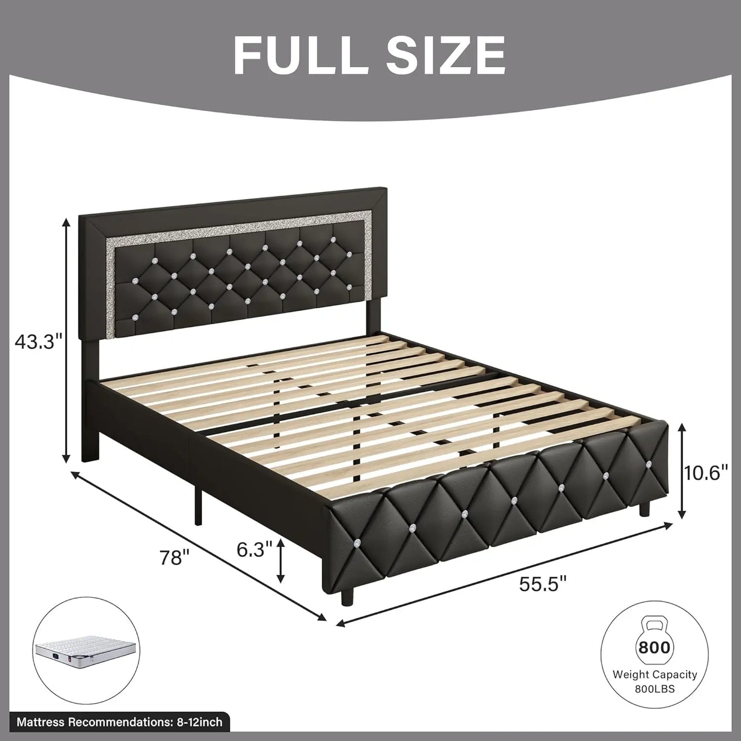 Full Size Bed Frame With Headboard