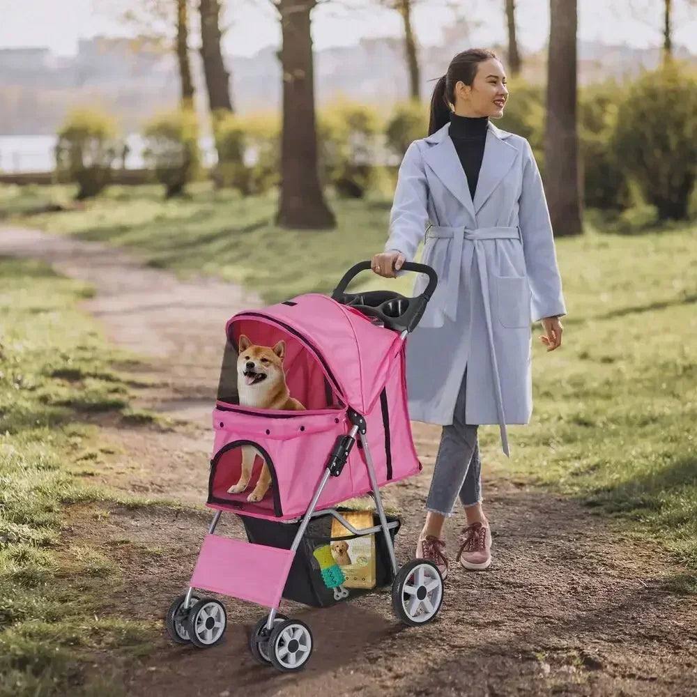 Foldable Carrier Strolling Cart 4 Wheel