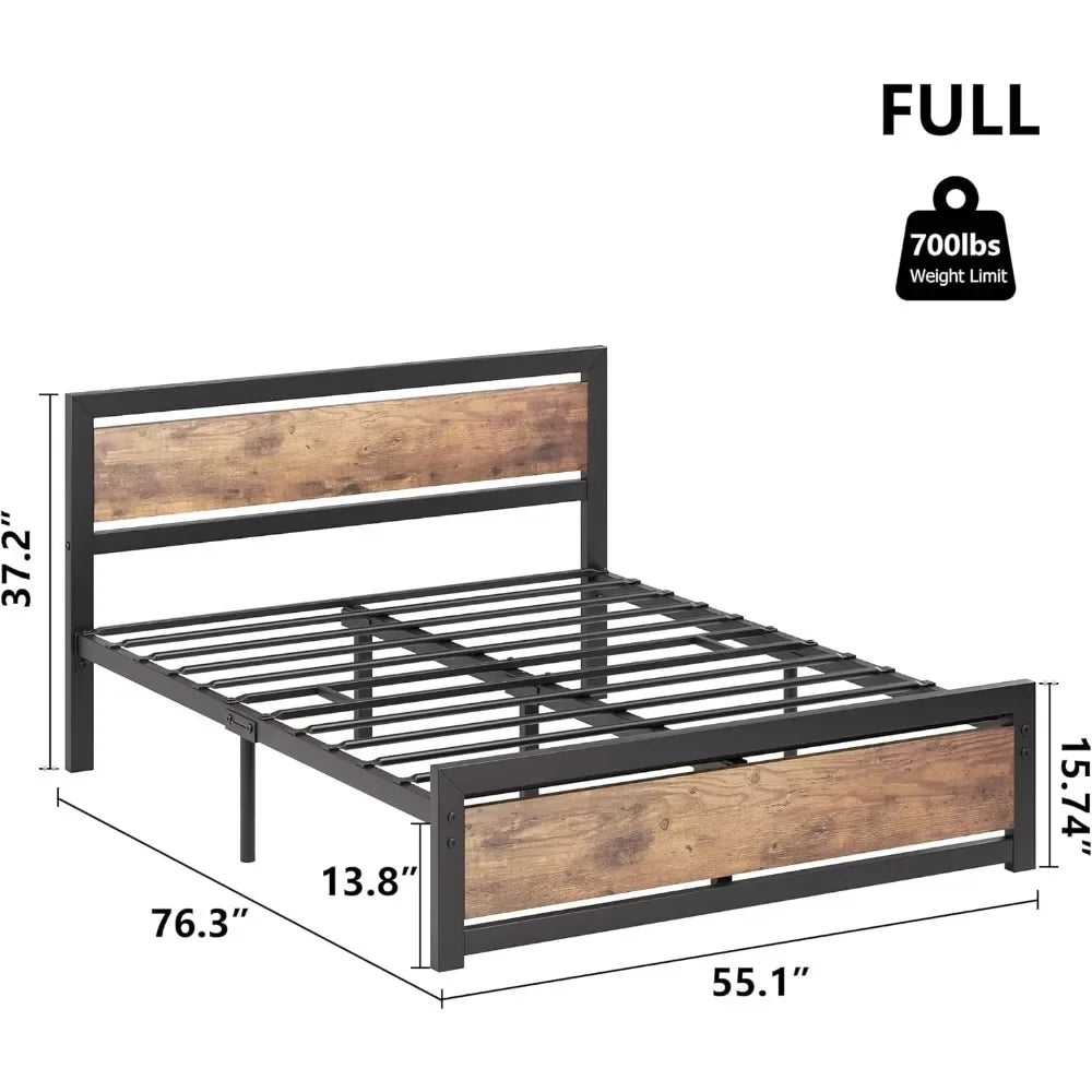 Metal Full Bed Platform Frame