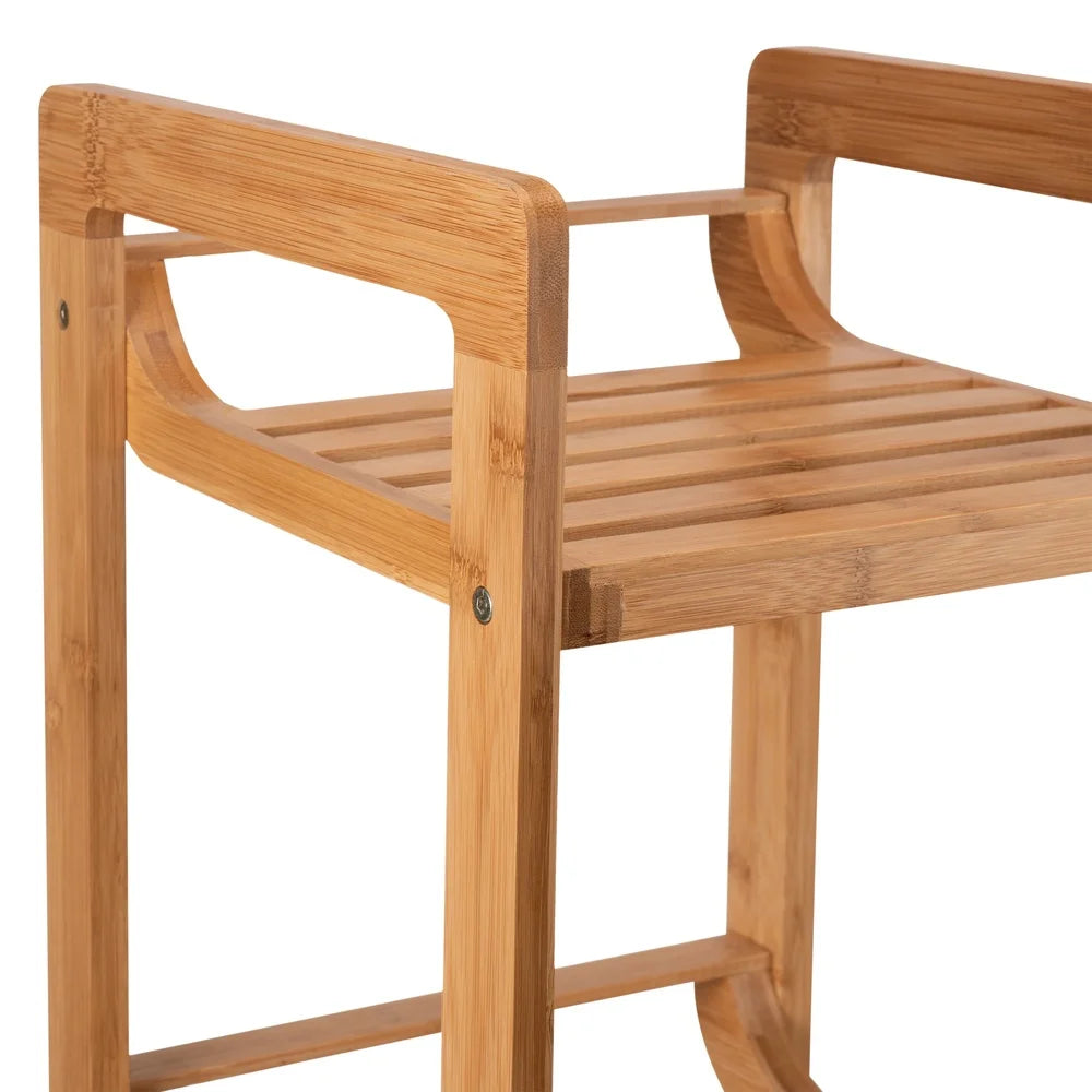 Bamboo Shelving Tower Freestanding Organizer