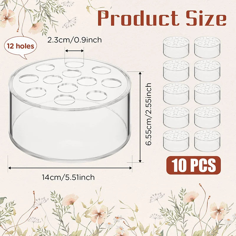 12 Hole Circular Acrylic Vase