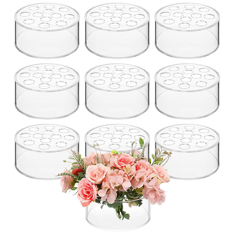 12 Hole Circular Acrylic Vase