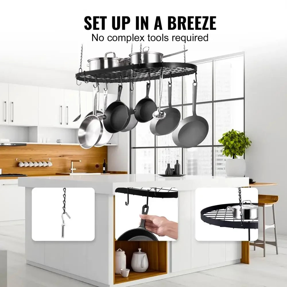 32" Hanging Pot Rack Ceiling Mount