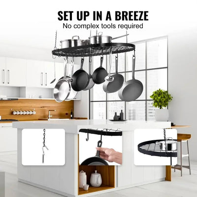 32" Hanging Pot Rack Ceiling Mount