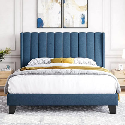 Upholstered Platform Bed Frame With Headboard