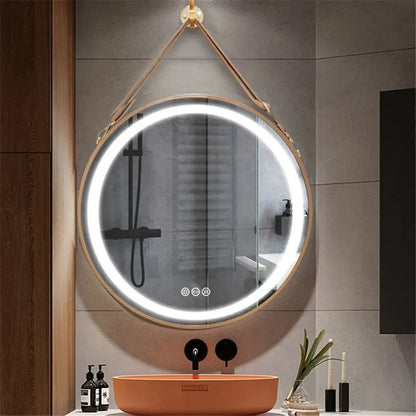 Round LED Illuminated Bathroom Mirror