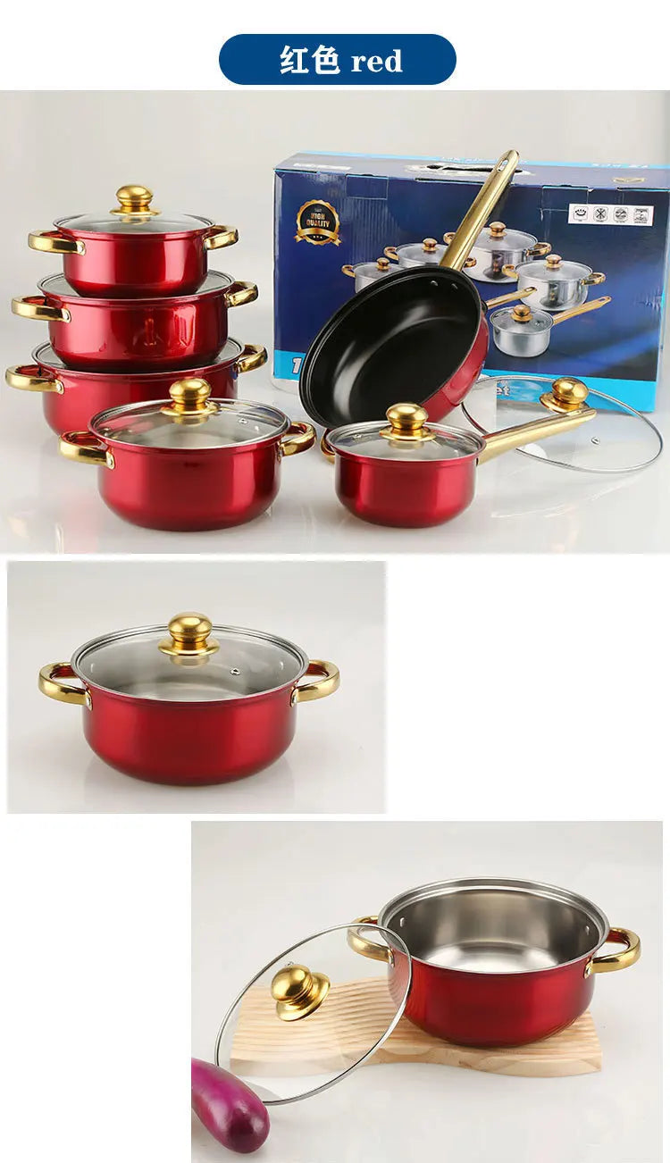 Stainless Steel Colored Cookware Set