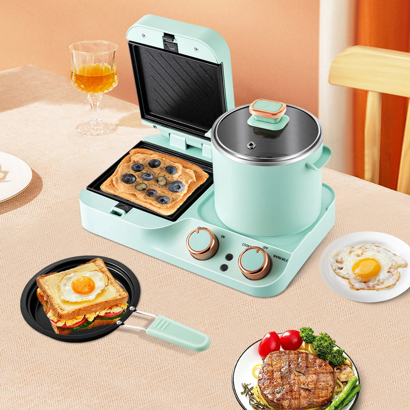 3in1 Electric Sandwich Breakfast Machine