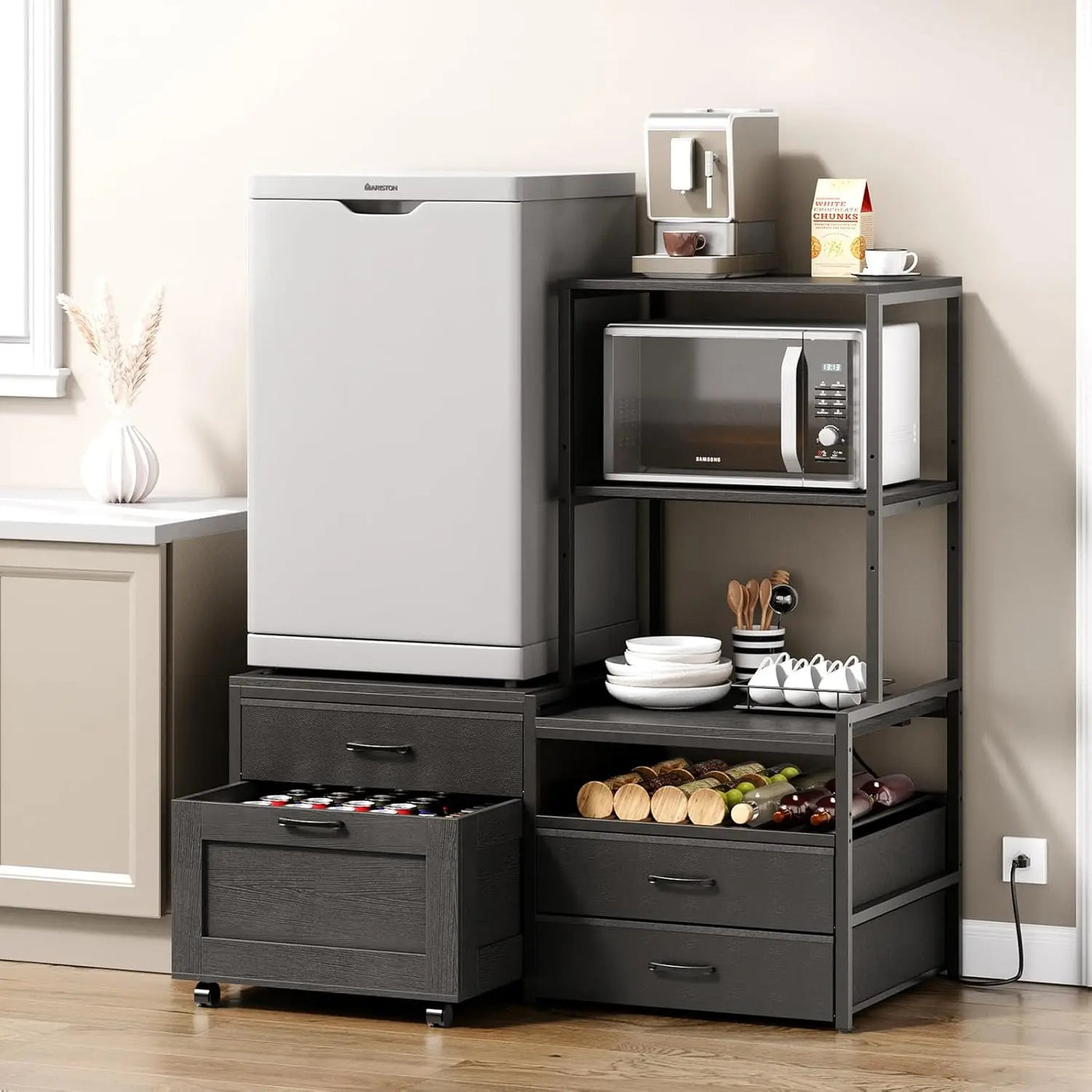 Mini Fridge Stand With Racks