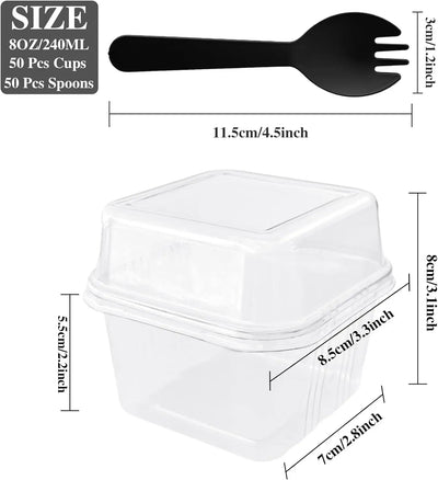 Square Clear Plastic  Dessert Cups