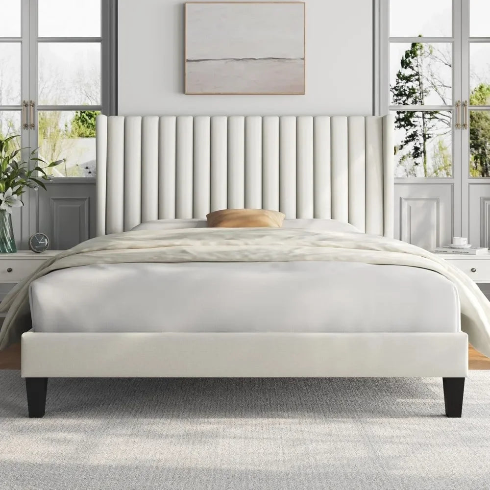 Upholstered Platform Bed Frame With Headboard