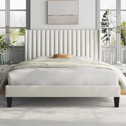 Upholstered Platform Bed Frame With Headboard