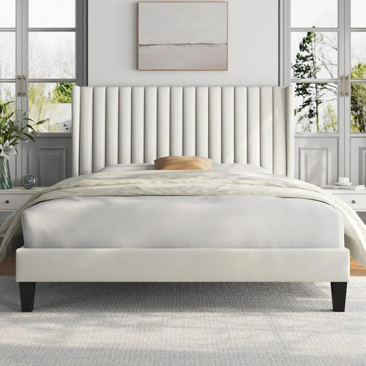 Upholstered Platform Bed Frame With Headboard