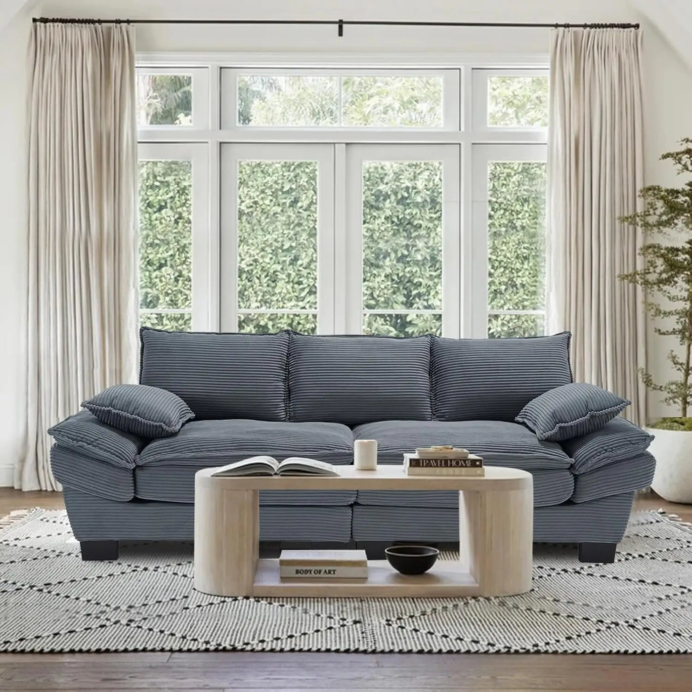 Modern 90" Oversized Loveseat Sofa