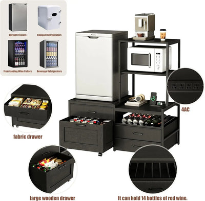 Mini Fridge Stand With Racks