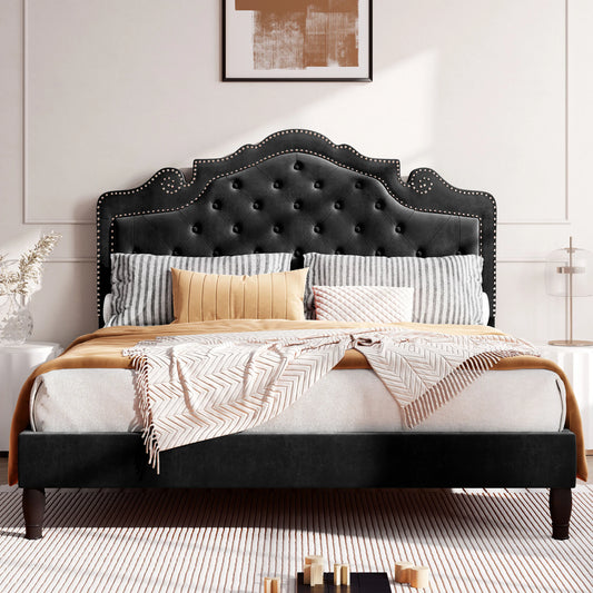HOOMIC Bed Frame with Adjustable Headboard