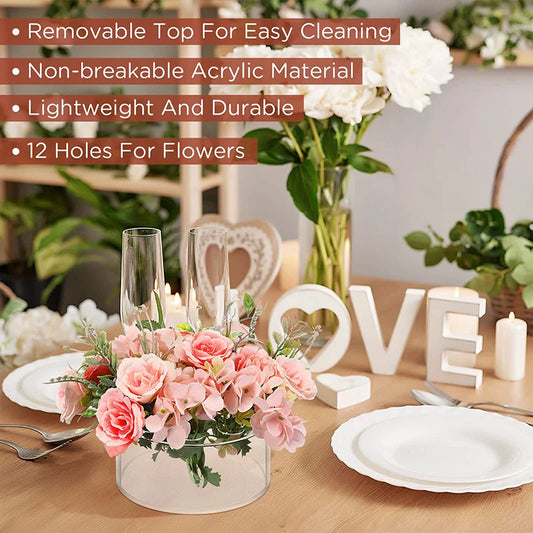 12 Hole Circular Acrylic Vase