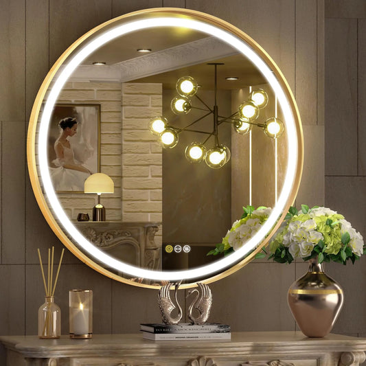 Round LED Illuminated Bathroom Mirror
