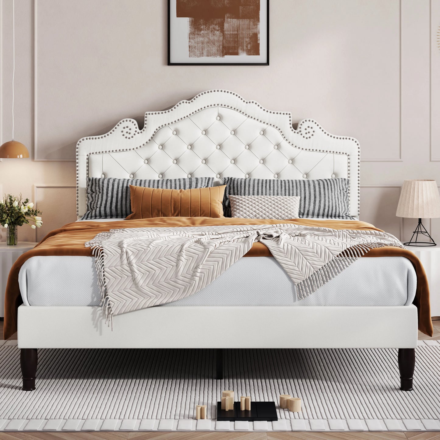 HOOMIC Bed Frame with Adjustable Headboard