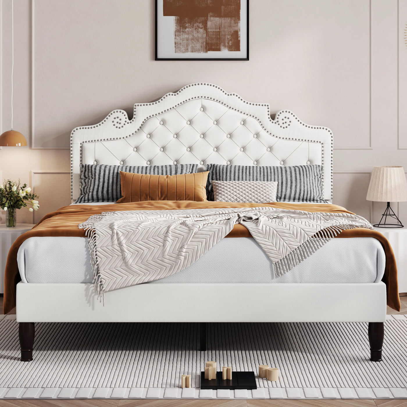 HOOMIC Bed Frame with Adjustable Headboard