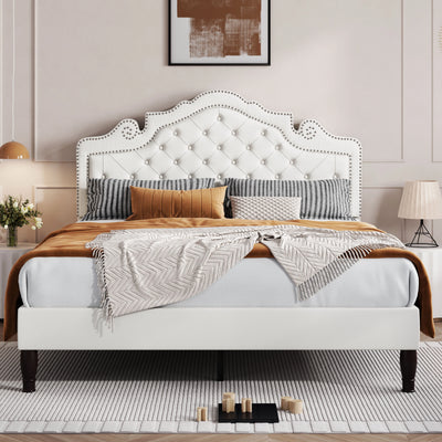 HOOMIC Bed Frame with Adjustable Headboard