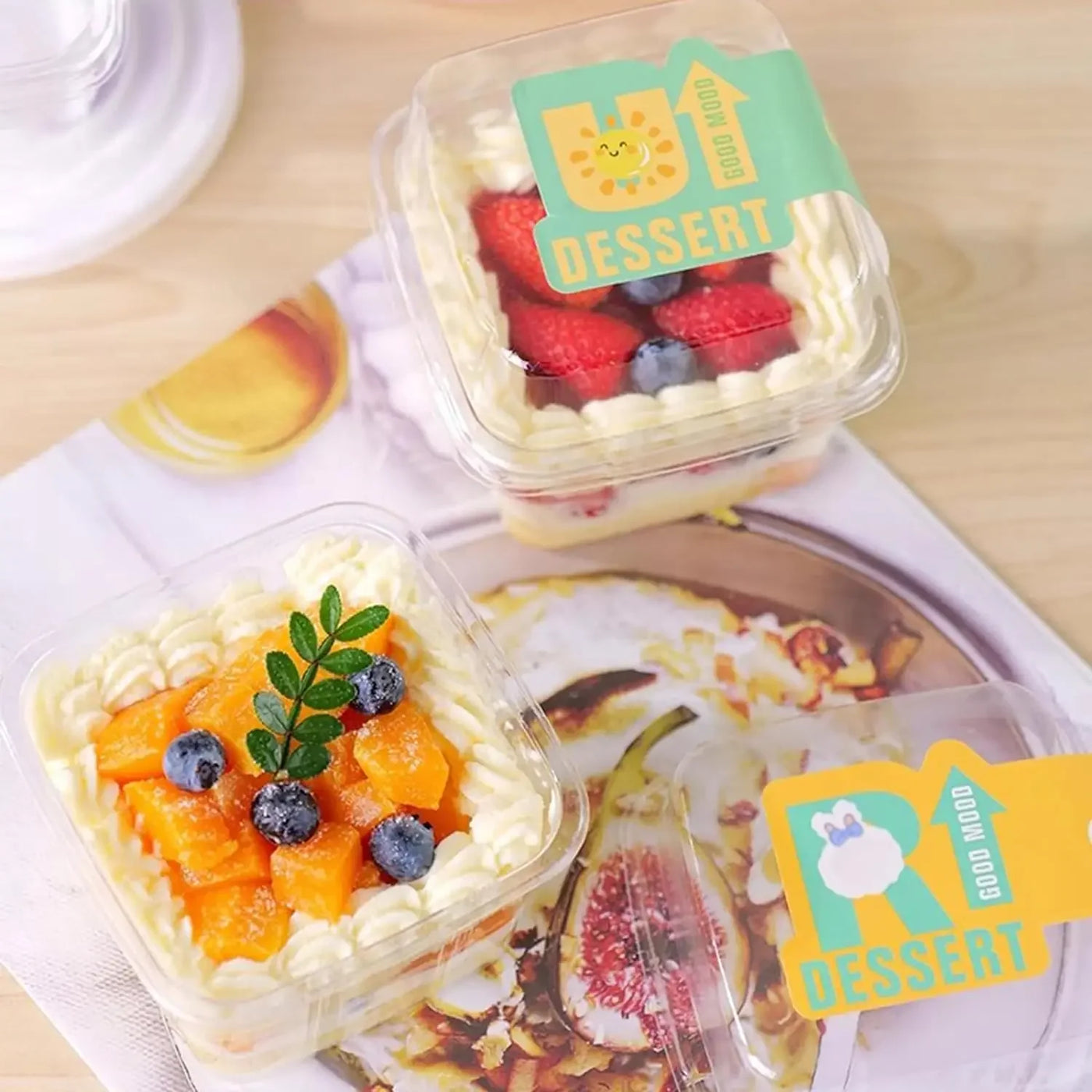 Square Clear Plastic  Dessert Cups