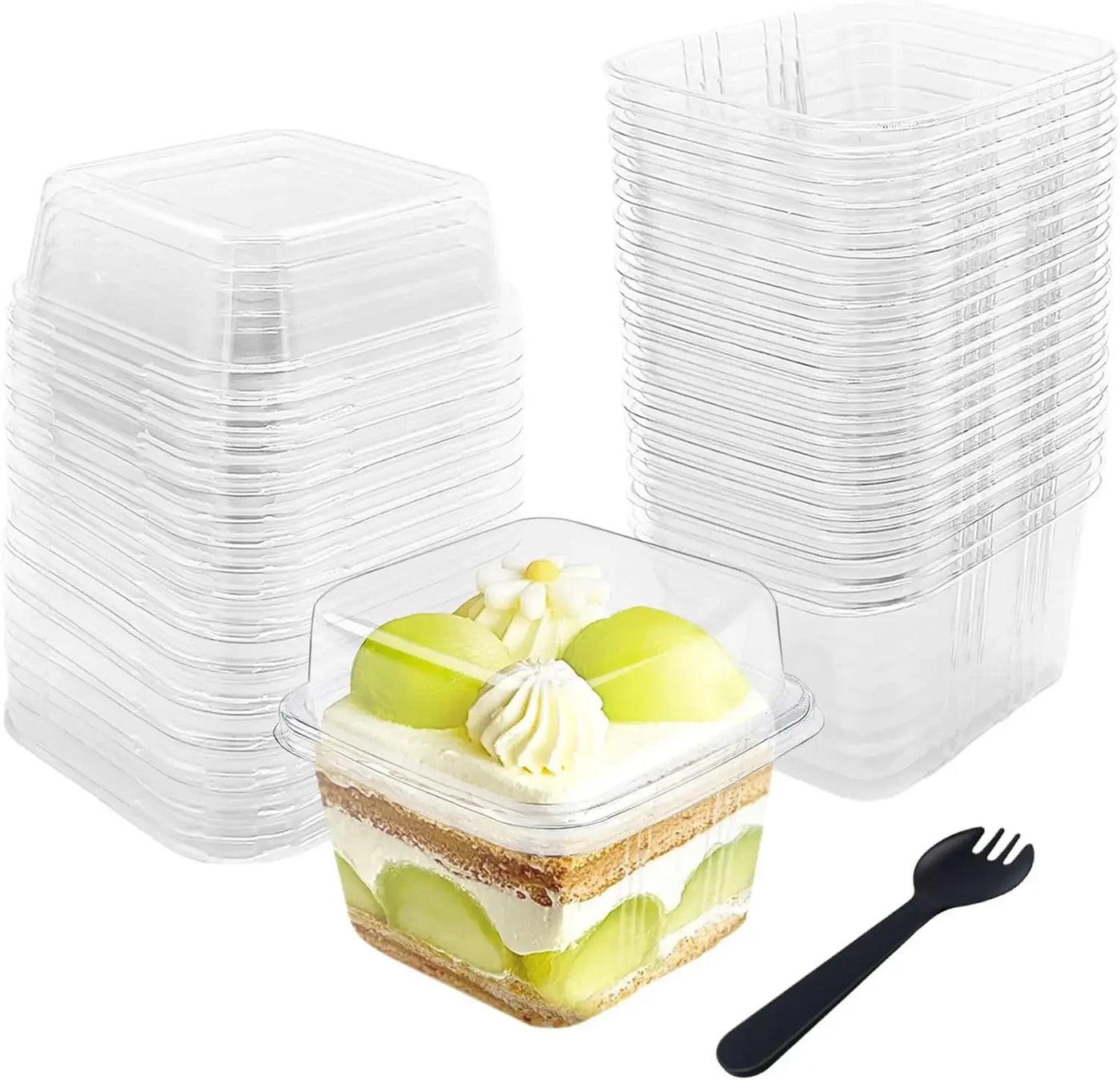 Square Clear Plastic  Dessert Cups
