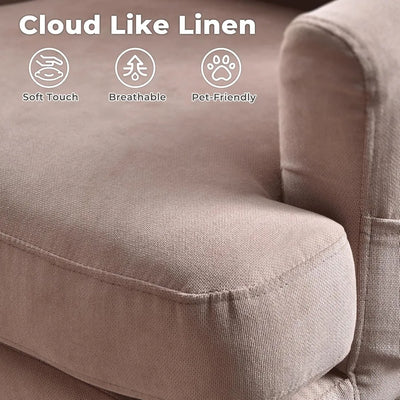 Reclining Chair with Ottoman, Accent Reading Chair with Footrest and Side Pocket, Modern Lounge Recliner for Indoor Living Room